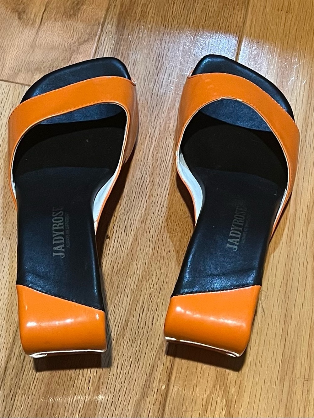 Orange Patent Slide Mules for Women - Picture 3 of 6